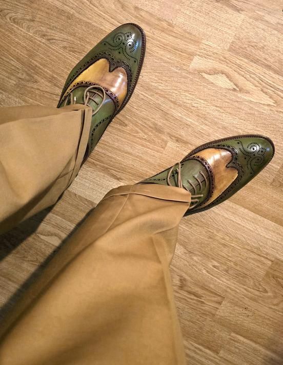 Wingtip Brogue Oxford- Green