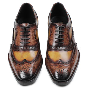 Wingtip Brogue Oxford - Tan & Brown