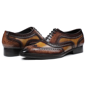 Wingtip Brogue Oxford - Tan & Brown