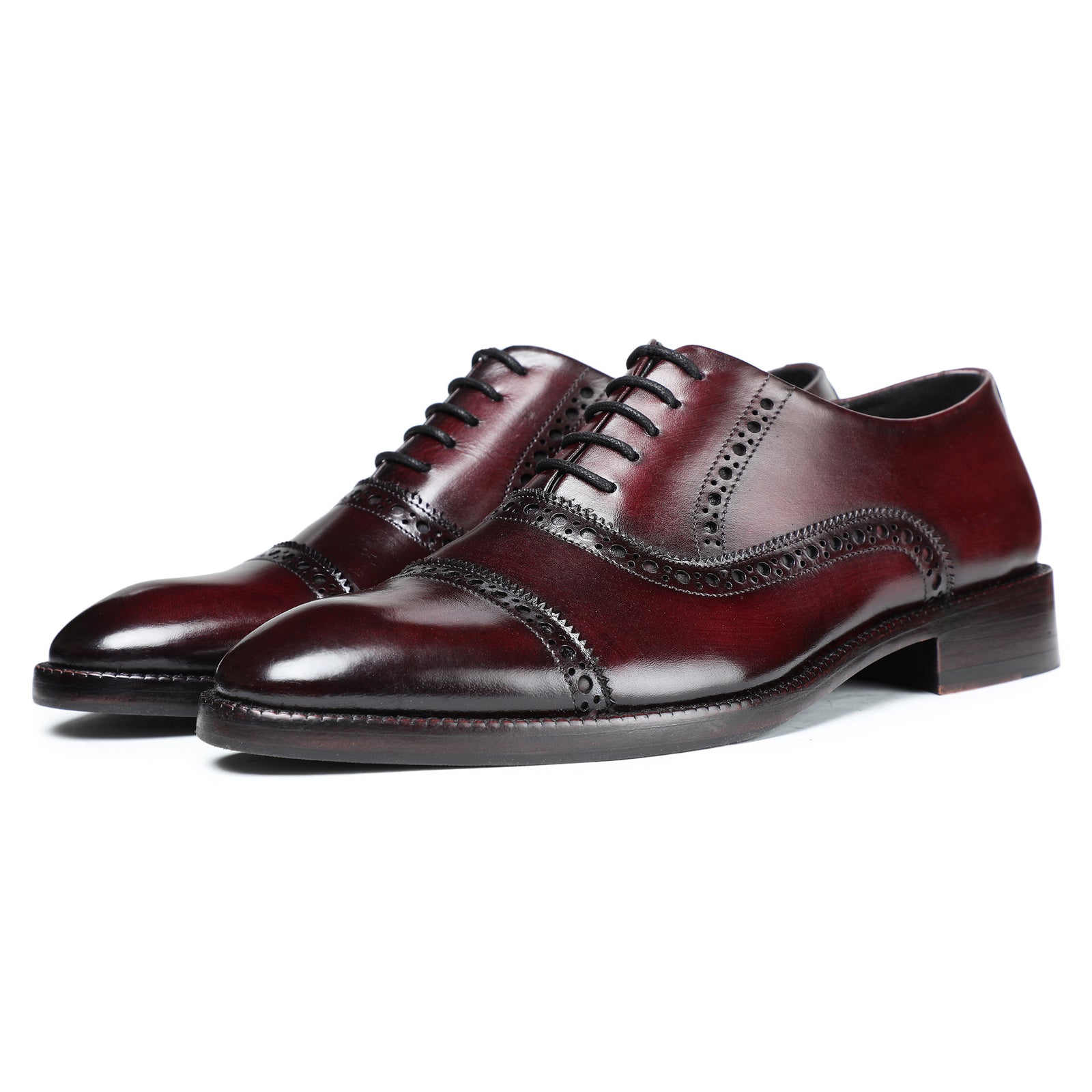 Classic Captoe Oxford - Burgundy