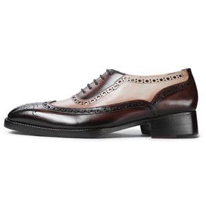 Wingtip Brogue Oxford - Brown & Beige
