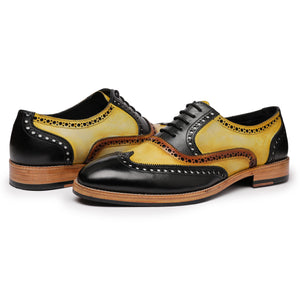 Wingtip Brogue Oxford - Tan & Black
