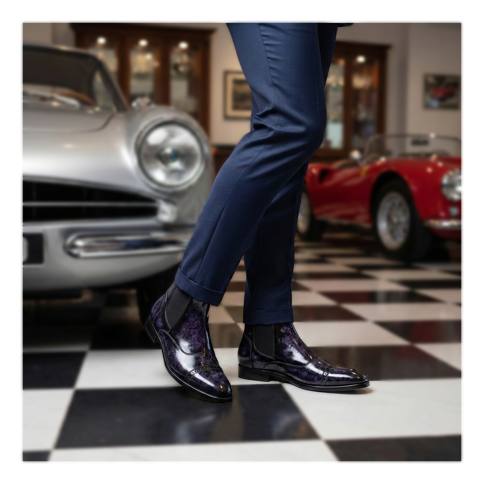 Captoe Chelsea Boots- Purple