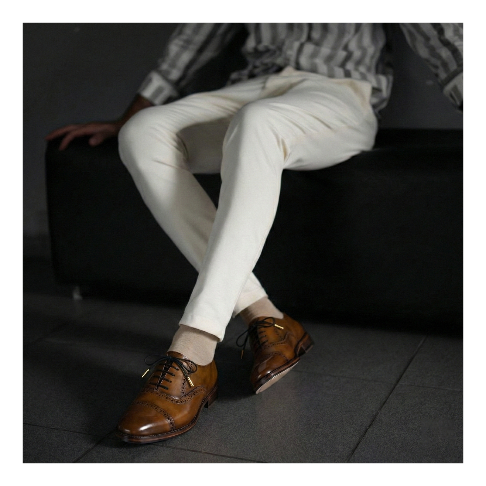 Classic Captoe Oxford - Tan & Olive