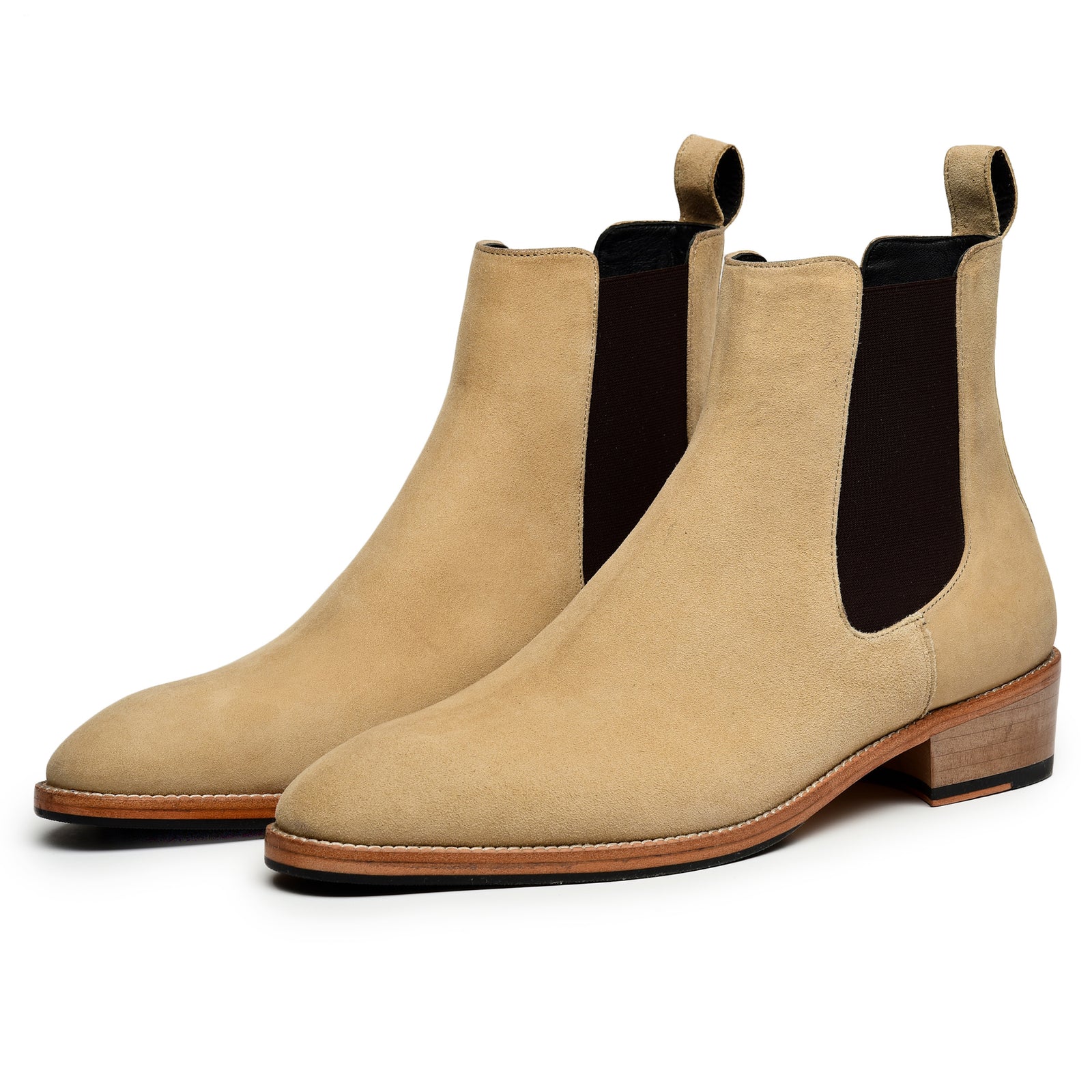 Mens Chelsea Boots- Beige Suede