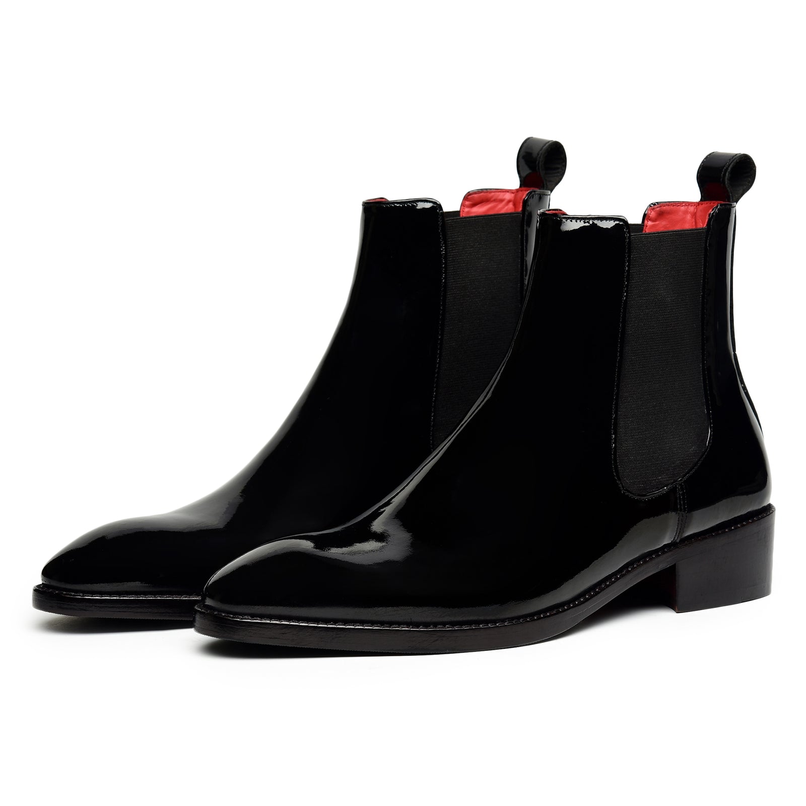 Mens Chelsea Boots- Patent Black