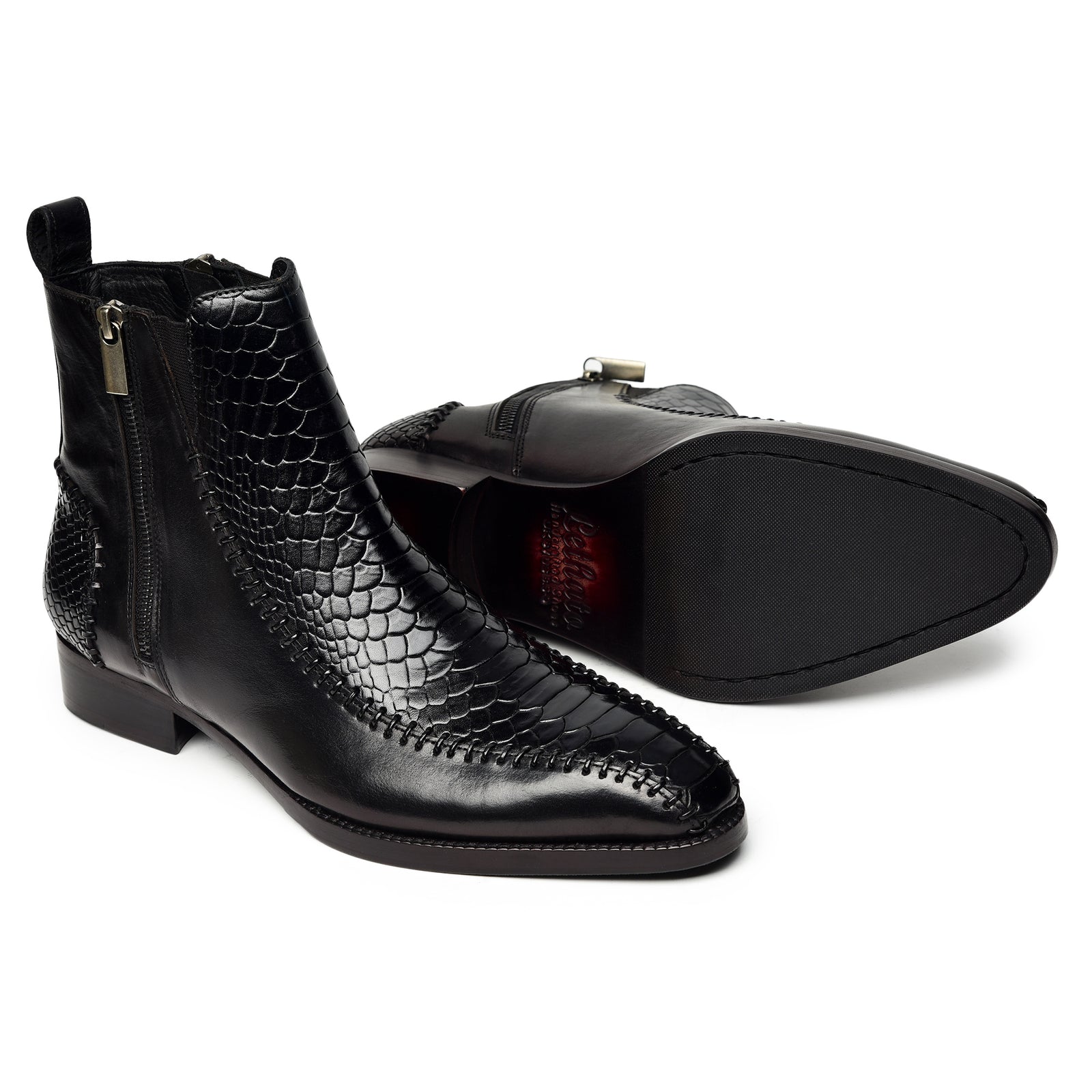Driver Zipper Boots - Croc Black