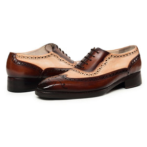 Wingtip Brogue Oxford - Brown & Beige