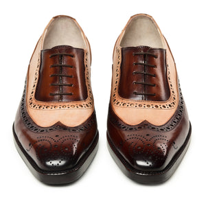 Wingtip Brogue Oxford - Brown & Beige