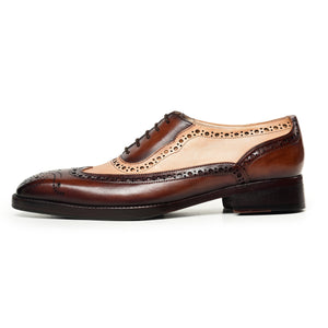 Wingtip Brogue Oxford - Brown & Beige