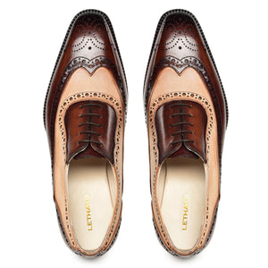 Wingtip Brogue Oxford - Brown & Beige