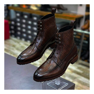 Derby Lace Up Boots - Brown