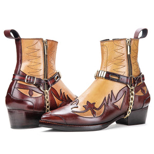 Harness Boots - Tan & Brown