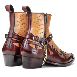 Harness Boots - Tan & Brown