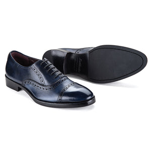Classic Captoe Oxford - Navy Blue