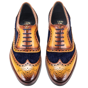 Wingtip Brogue Oxford- Navy Suede