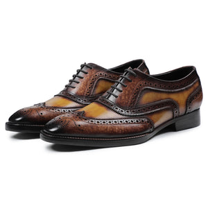 Wingtip Brogue Oxford - Tan & Brown