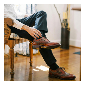 Wingtip Brogue Oxford - Croc Cognac