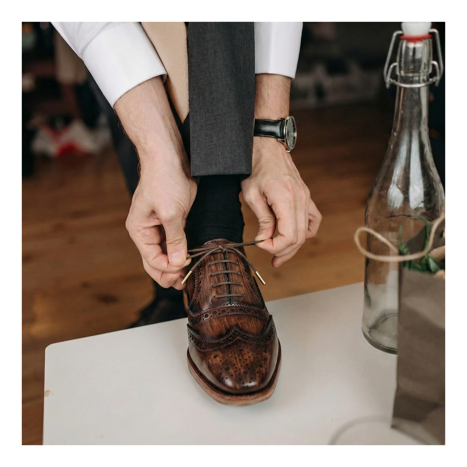 Wingtip Brogue Oxford - Wooden