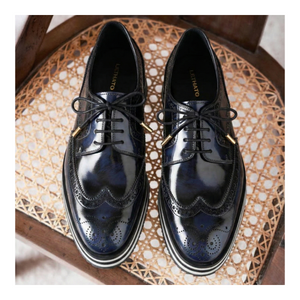 Wingtip Sneakers- Brush Off Navy