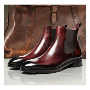 Mens Chelsea Boots - Wine Red