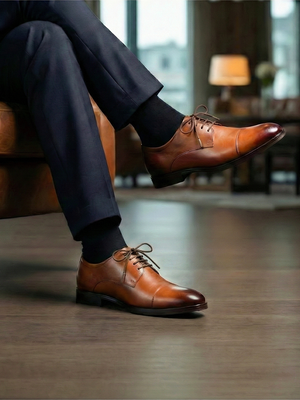 Derby Shoes - Tan