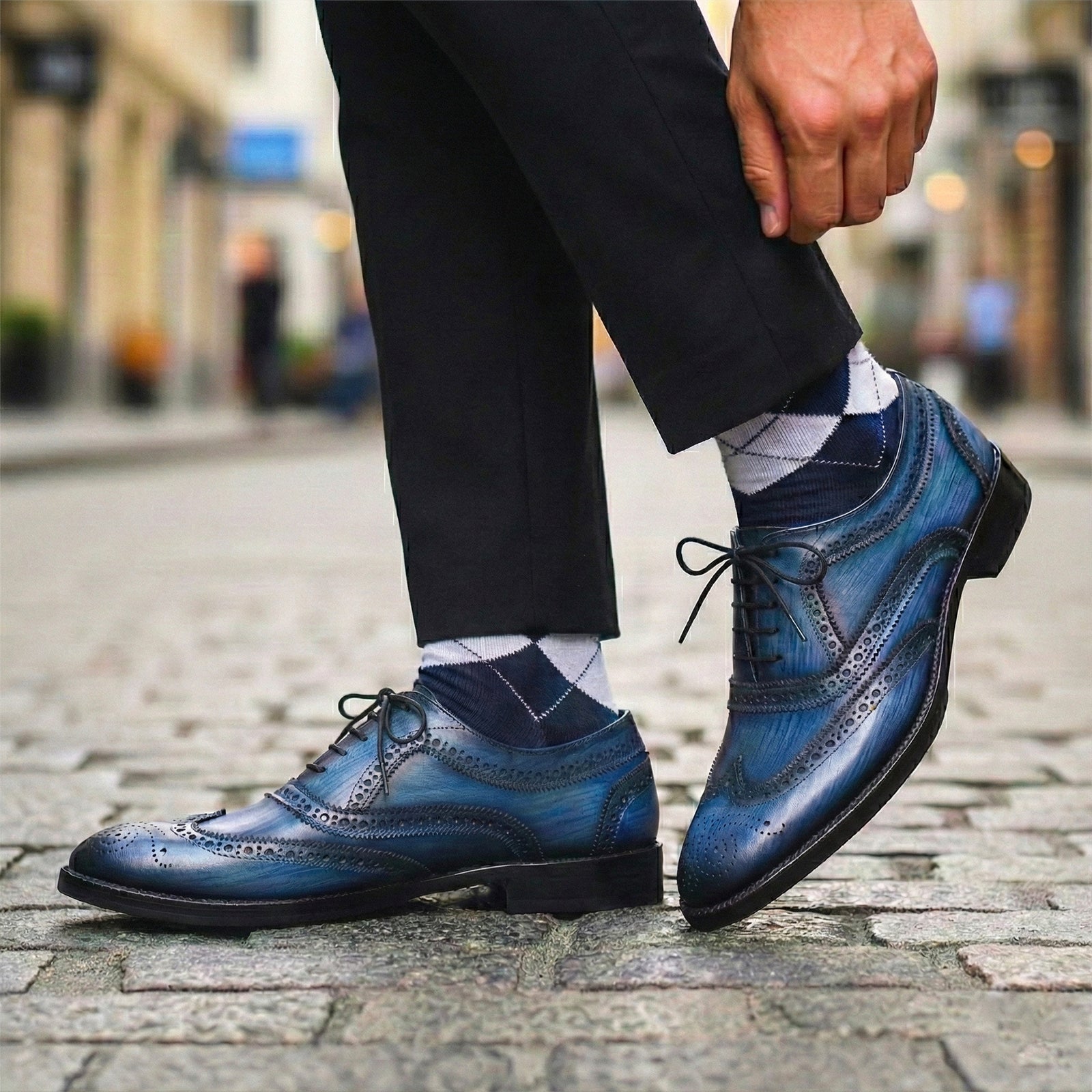 Wingtip Brogue Oxford - Navy