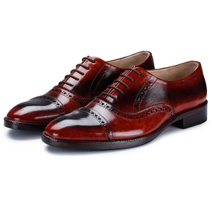 Classic Captoe Oxford - Red & Black