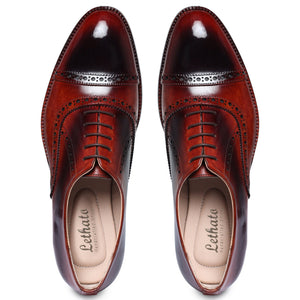 Classic Captoe Oxford - Red & Black