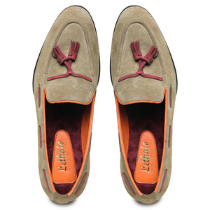 Tassel Loafers - Olive Suede