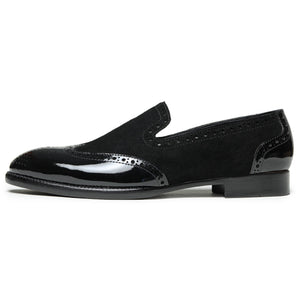 Wingtip Venetian Loafers - Black