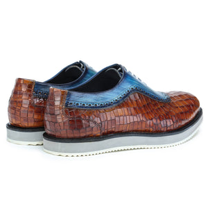 Oxford Sneakers- Croc Brown & Blue
